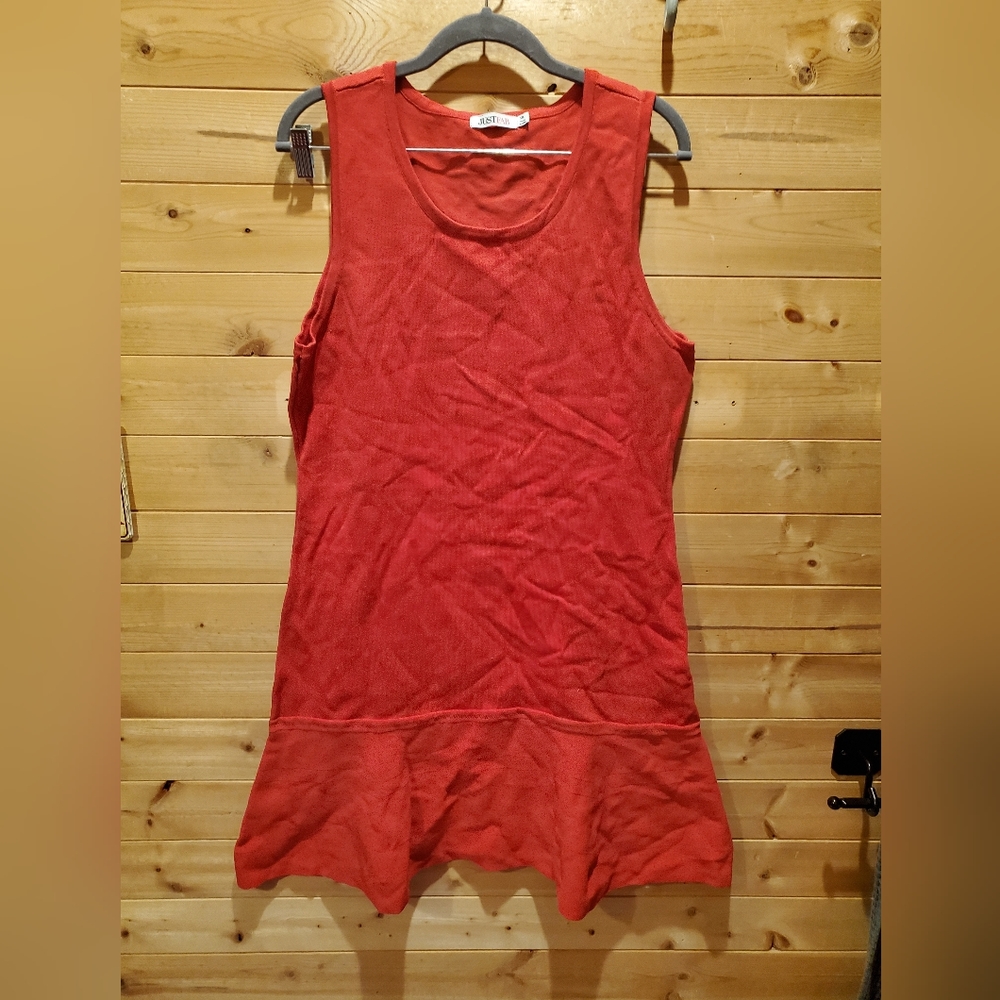 JustFab red knit fit-n-flare dress